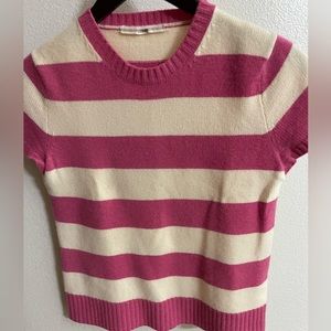 Cap-sleeved cashmere sweater